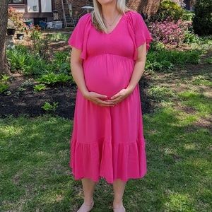 In Loom Pink Maternity Dress